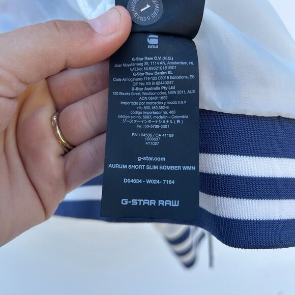 G-Star Raw Men’s Batt Tour Bomber Satin Dragon Navy Varsity Large GStar Shiny - Picture 10 of 12